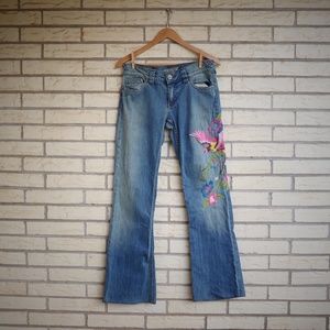 Allen B Embroidered Pheasant Festival Jeans 28